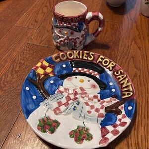 World Bazaars Inc. Cookies For Santa Festive Plate and Mug Set